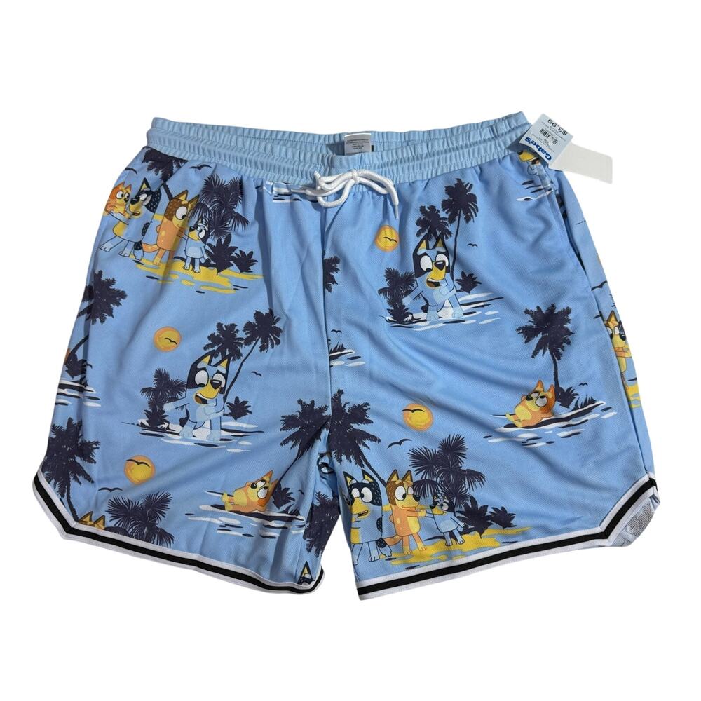 Bluey Men's Blue Shorts - Size XL, With Drawstrings, New With Tag